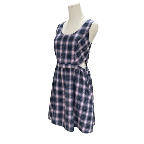 Hot Topic Plaid Cutout Dress Medium Y2K Grunge Punk Alternative Summer Outfit - Picture 5 of 10